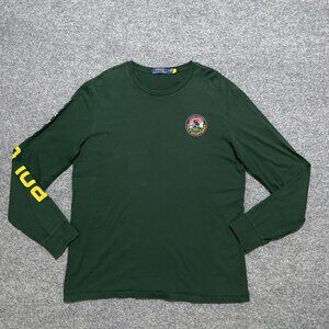 Ralph Lauren Shirt Mens L Green Sportsman Long Sleeve Polo Terrain Outdooors